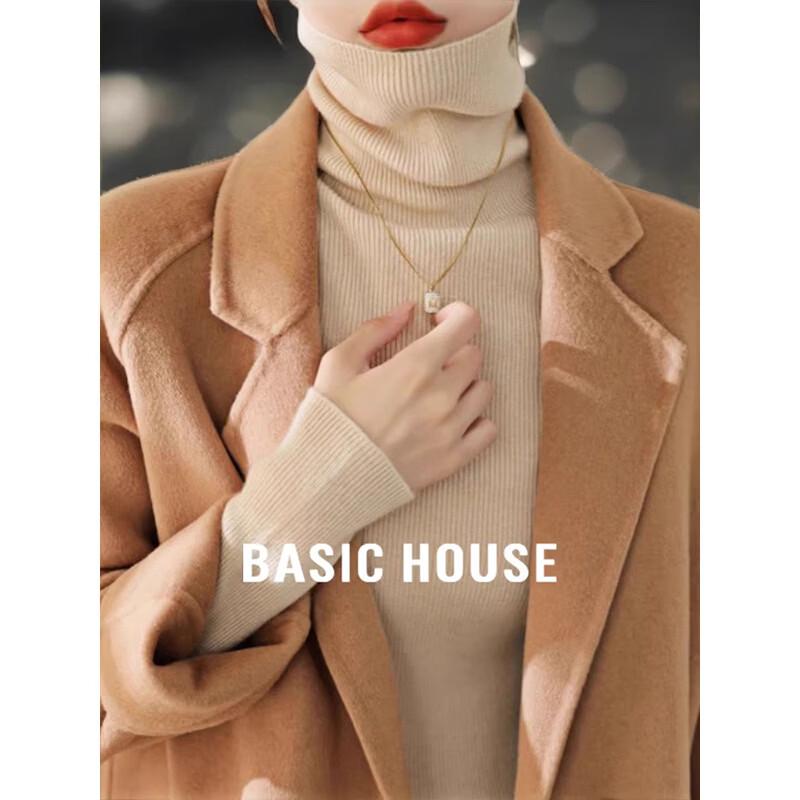 Basic House Women s High-Neck Knit Sweater L