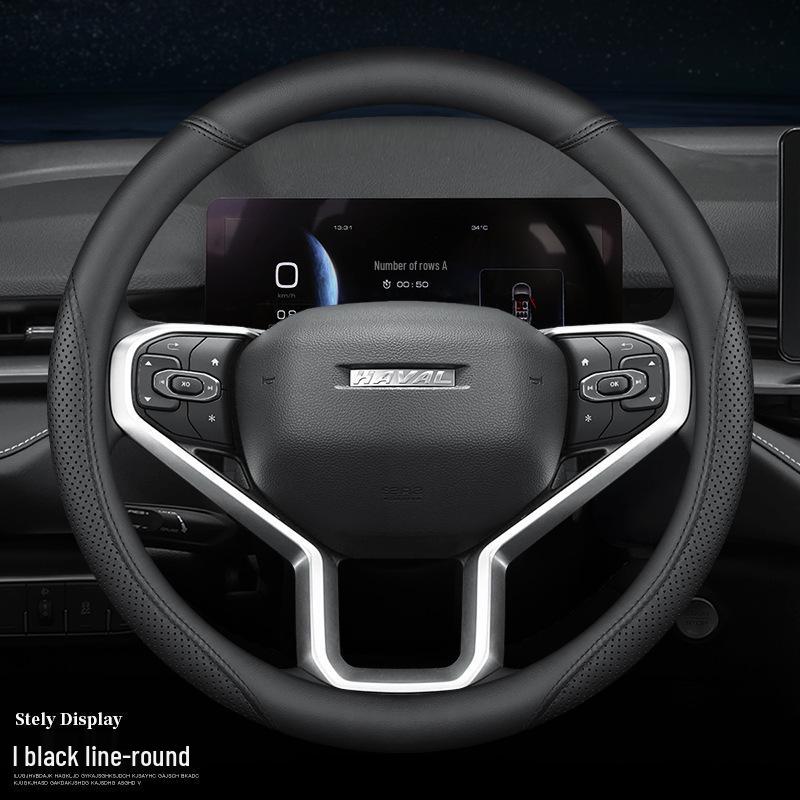 Genuine Leather Steering Wheel Cover for Haval H1-H9, M6 Models