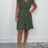 Women's V Neck Ruffle Sleeve Wrap Midi Dress Elegant Casual Summer Party Dress
