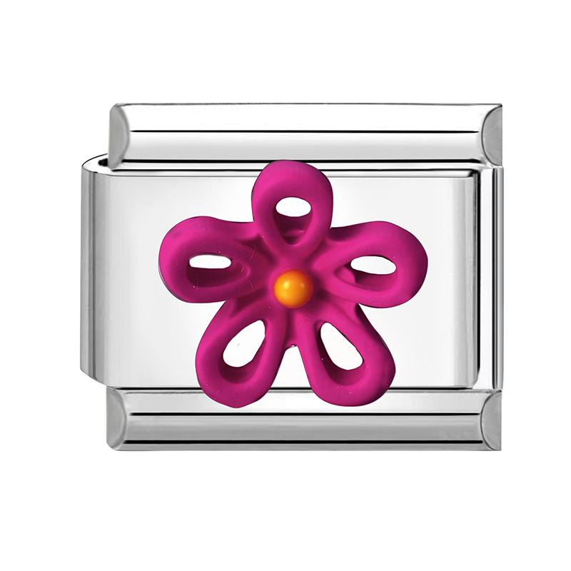 Cute 3D Series Red Apple Eye Heart Flower Bow Knot Italian Charm Link Fit 9mm Stainless Steel Jewelry DIY Making Bracelet Gift