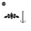F136 Titan Marquise Blume Piercing Schmuck - Intern Gewindestecker für Ohr, Lippe, Nase, 1,2/1,0mm Dicke