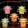 DIY Material Package Mid-Autumn Festival Lantern Blessing Words PVC Material Handmade Lantern Luminous Design Handheld Size