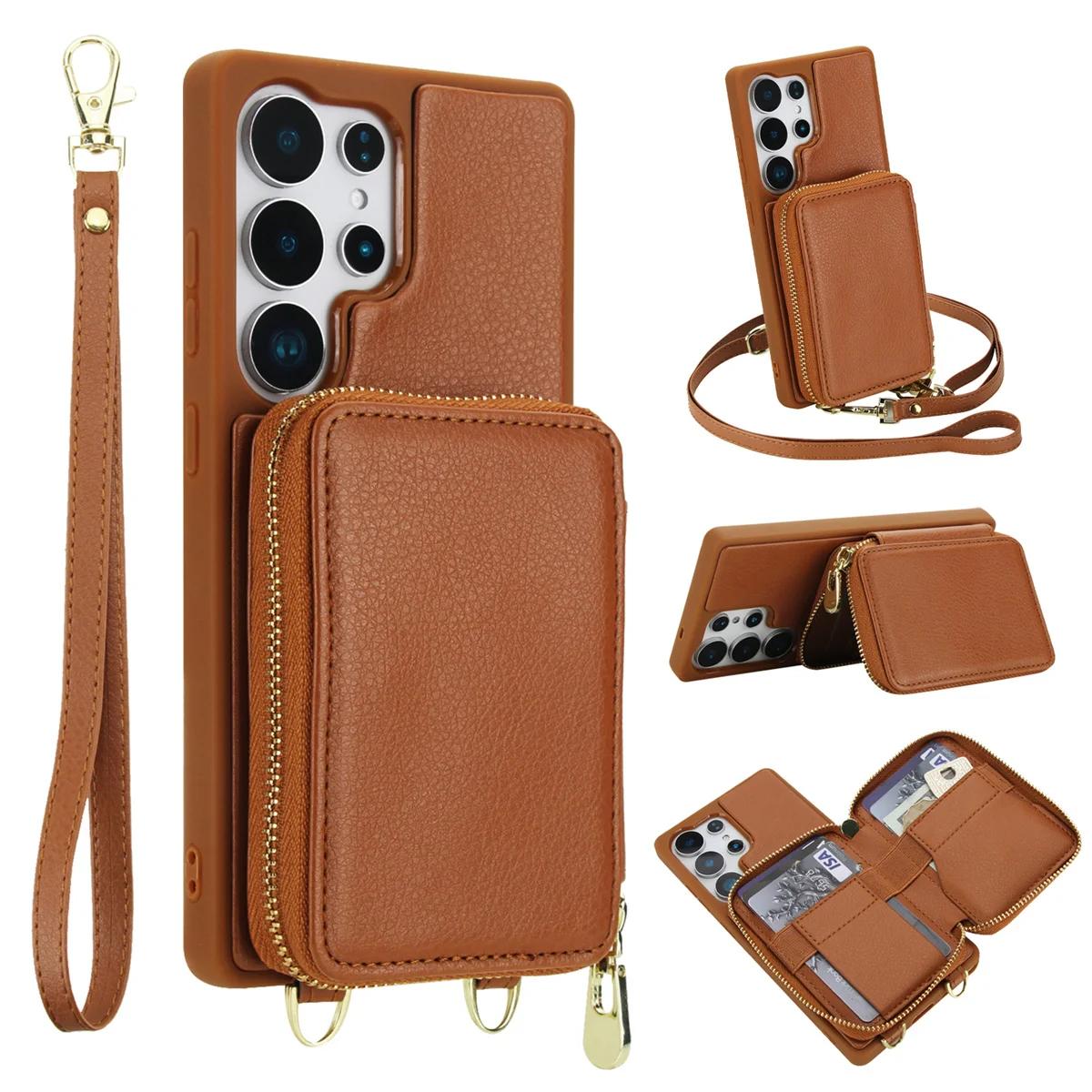 

Crossbody Wallet RFID Cards Solt Phone Case for Samsung Galaxy S25 Edge S26 S24 Ultra S23 S22 S21 Plus A26 A17 A56 A36 A16 A55 Galaxy S25