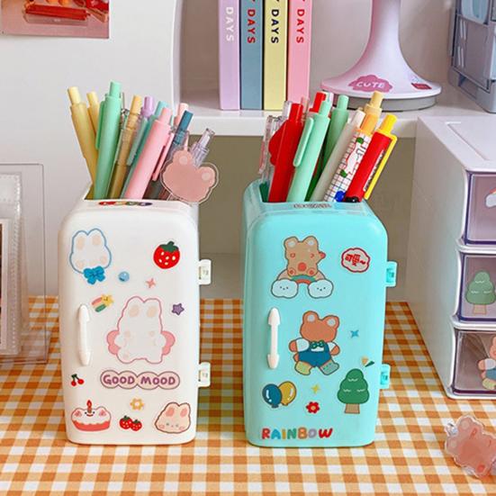 Hübscher Stifthalter, kreative Kühlschrankform, großer Make-up-Pinselhalter, modischer Bleistiftbecher für Studenten