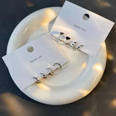 4Pcs Stainless Steel  Hoop Earrings Cool Daily Wear Jewelry Accessories