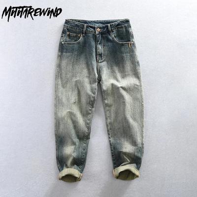 Spring Autumn Y2k Jeans for Men Hip Hop Loose Long Pants Retro Style Wash Cotton Casual Large Size 40 Denim Pants Youth Fashion Streetwear