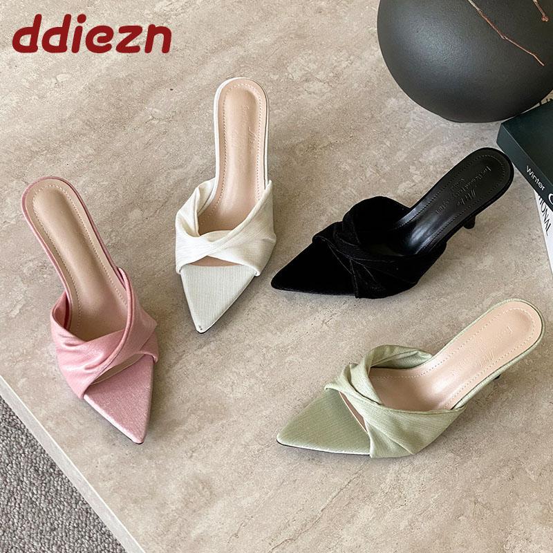 Fashion Fashion Pointed Toe Ladies High Heels Pumps Shoes Female Slides Footwear Slip On Elegant Women Thin Heels Shoes