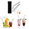 Stainless Steel Reusable Milk Tea Coffee Straws Set For Adults