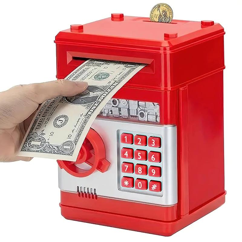 Mini pușculiță pentru jucării pentru copii în siguranță, băieții și fetele pot stoca și recupera cutia de parole pușculiță anti cădere fără baterie