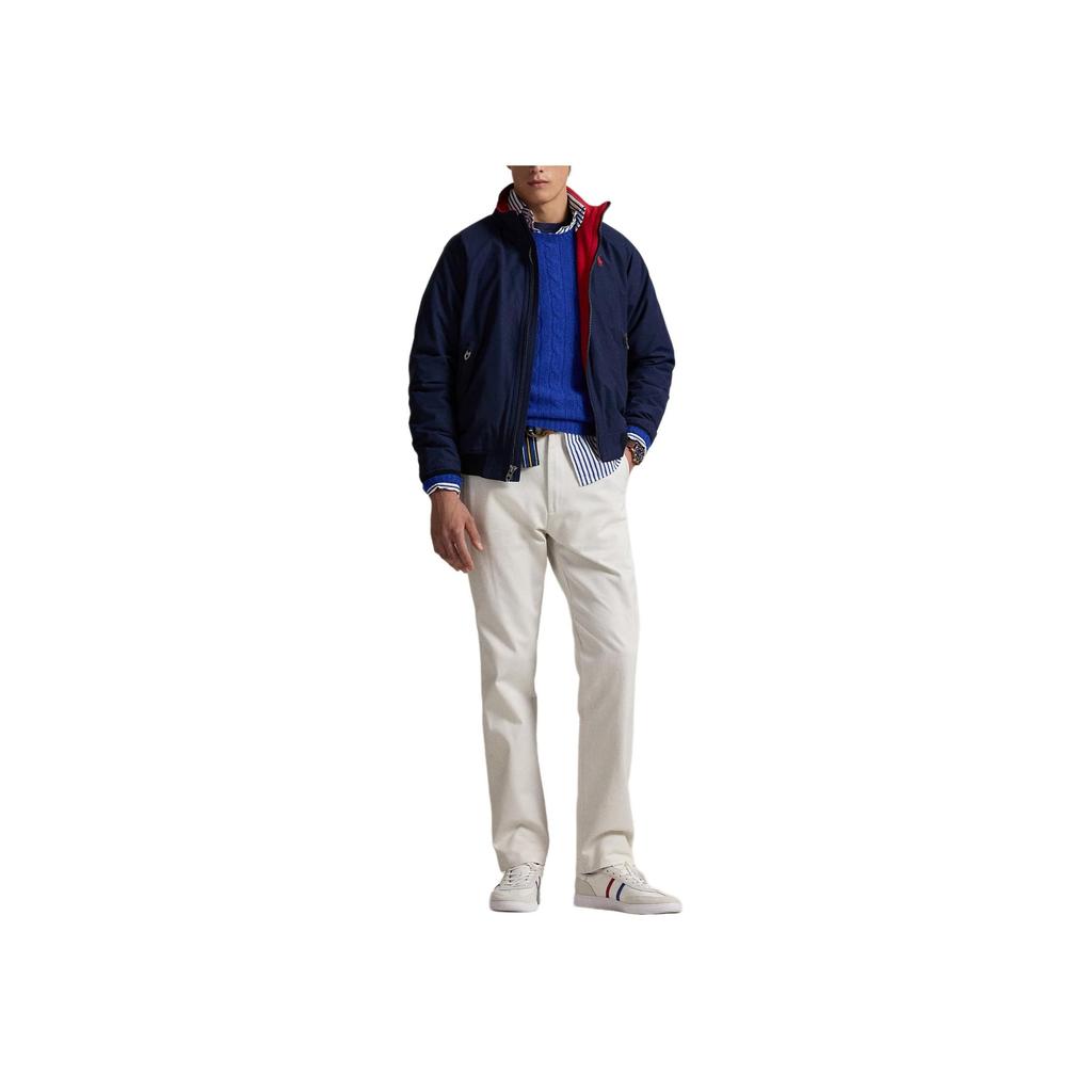 Polo Ralph Lauren Solid Color Stand Collar Loose Zipper Long Sleeve Cotton Jacket Men jackets Navy-Blue 100035712