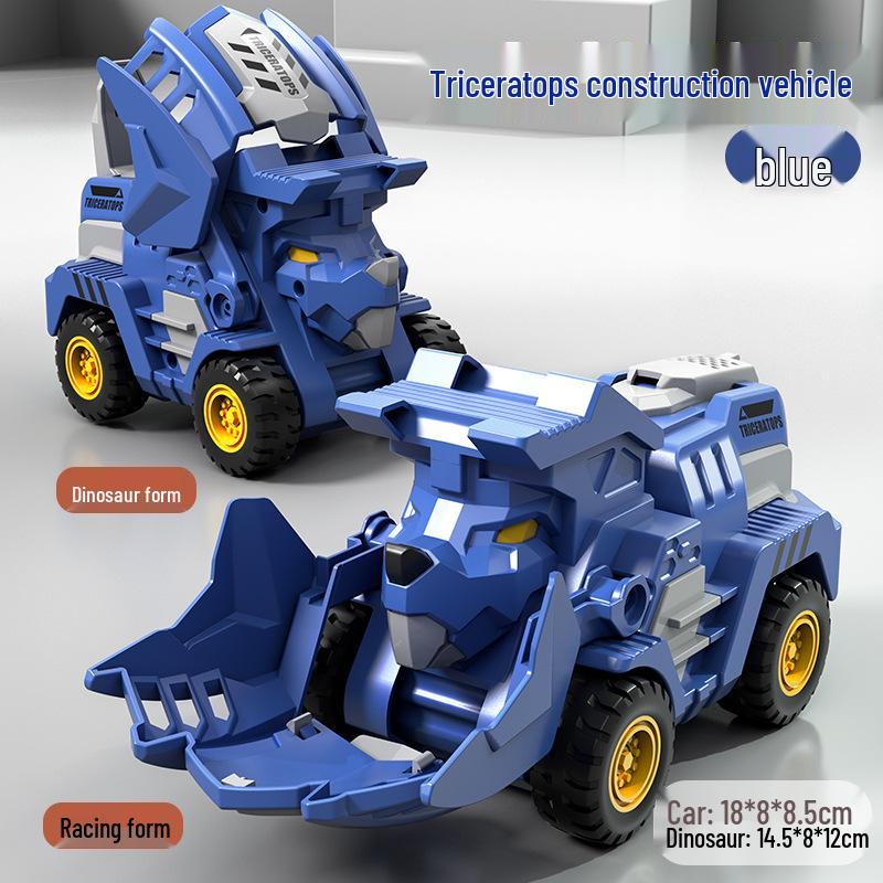 One-Key Transforming Bugatti Pull-Back Car Robot Toy