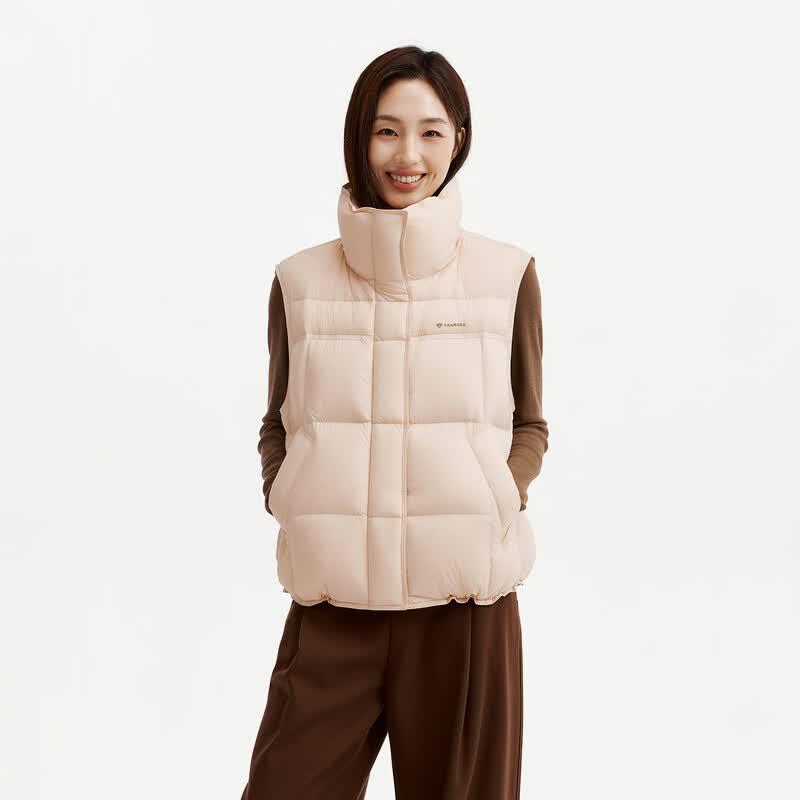 Tamboer Women's Short Lightweight Stand Collar Down Vest TB61330118