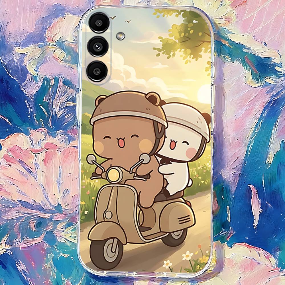 Cute BuBu And D-DuDu Clear Phone case suitable for  Samsung S30,S25,S24,S23,S21,S22,S20,S10,5G,FE,lite,PIus,Ultra Transparent