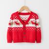 Children's Boys' Cartoon Pullover Knitwear Girls' Christmas Reindeer Sweater Young Ladies' New Year Autumn/Winter Woolen Knitwear
