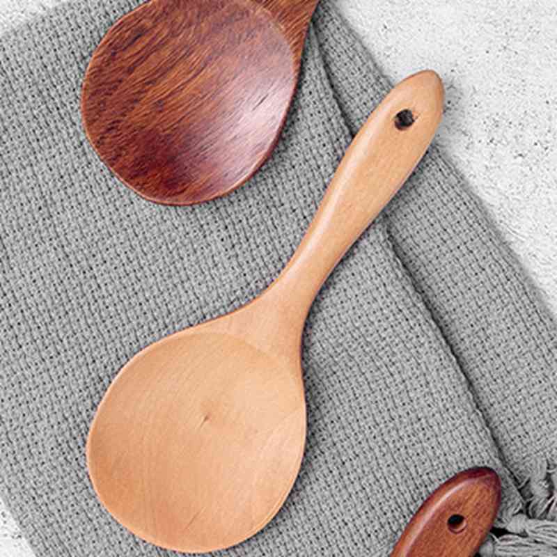 Japanese-style Wood Rice Spoon Rice Paddle Wooden Scoop Kitchen Spoon Ladle Tablespoon Big Serving Spoon Kitchen Tablewares