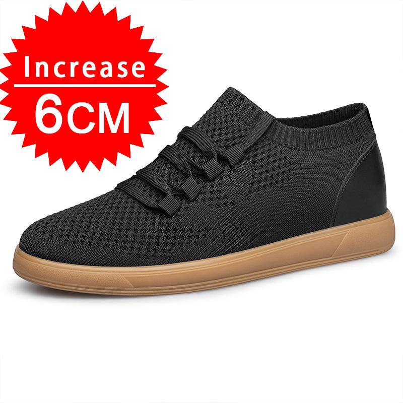 

Мужские дышащие сетчатые туфли-лифты, мягкие удобные кроссовки для увеличения роста, 6 см высота стельки, спортивные больших размеров 38-46 38
