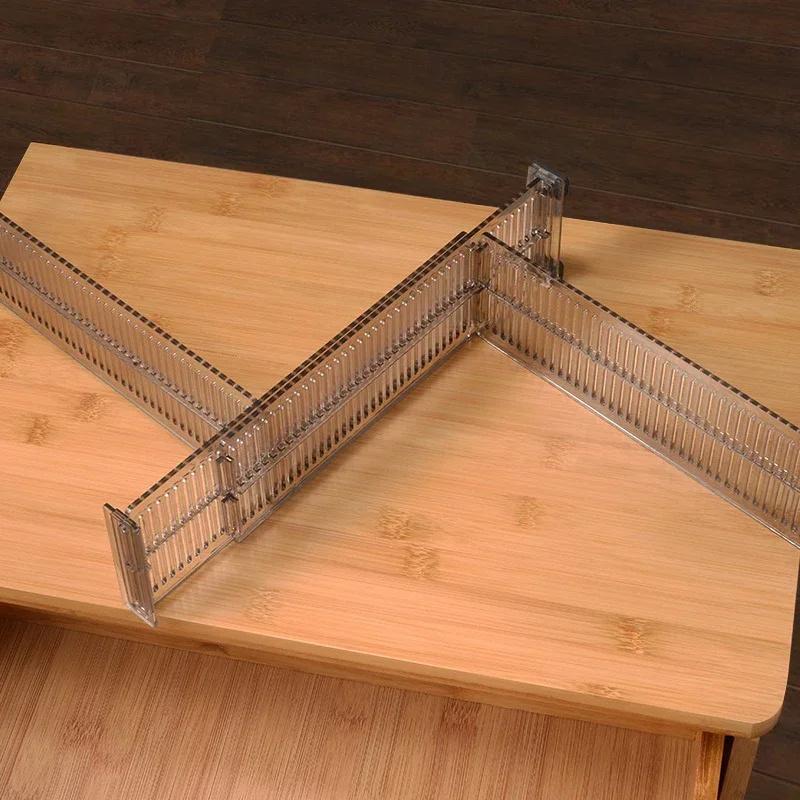 2Pcs/Set Adjustable Clapboard Drawer Divider Partition Diy Durable Storage Organiser Wardrobe Closet Punch-Free Separator Tools