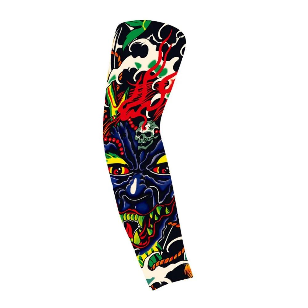 Flower Arm Pattern Flower Arm Tattoo Sleeve Elastic Breathable Sun Protection Cover Long-sleeved UV Protection