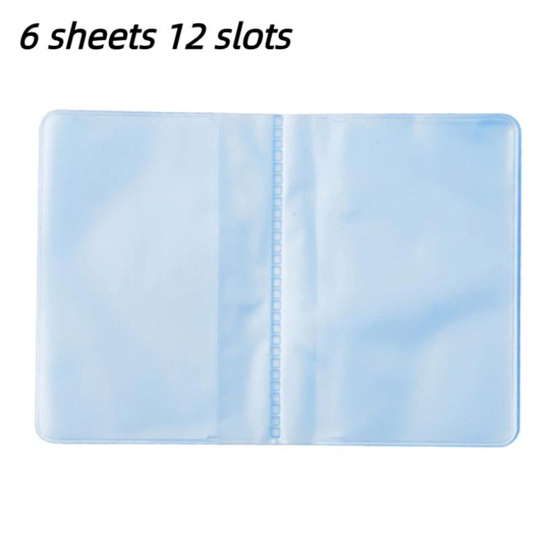 6/10/12 Sheets Cute Semi Transparent Pvc Folded Credit Card Holder Inner Pages Office Supplies