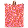 Pink Leopard Blanket Fleece Sofa Throw Blanket Breathable Throw Blankets for Home Bedroom Outdoor Throws Bedspread Quilt