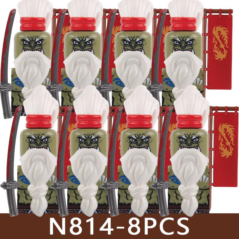 Medieval Castle Soldier Figures Building Blocks Knight Orc Warrior Dragon Wolf Animals Battle Flags Accessories Bricks Toys Boys