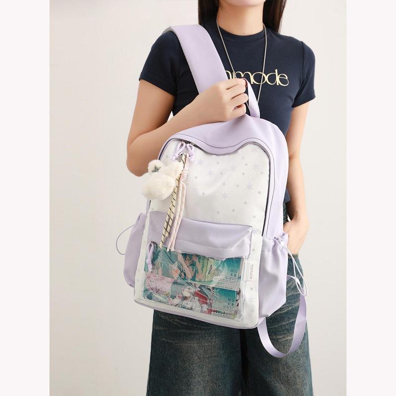 Japanese cute bar pain bag backpack women's 2025 summer new high-value junior high school student schoolbag