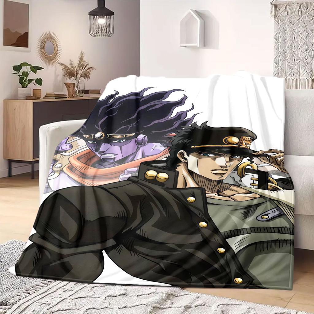 JOJO Anime Flannel Blanket Warm,Comfortable,Suitable for Bedrooms,Sofas,Beds,Chairs,Picnics,Travel