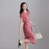 SOFSIL 2026 Summer Floral 100% Mulberry Silk A-line Dress