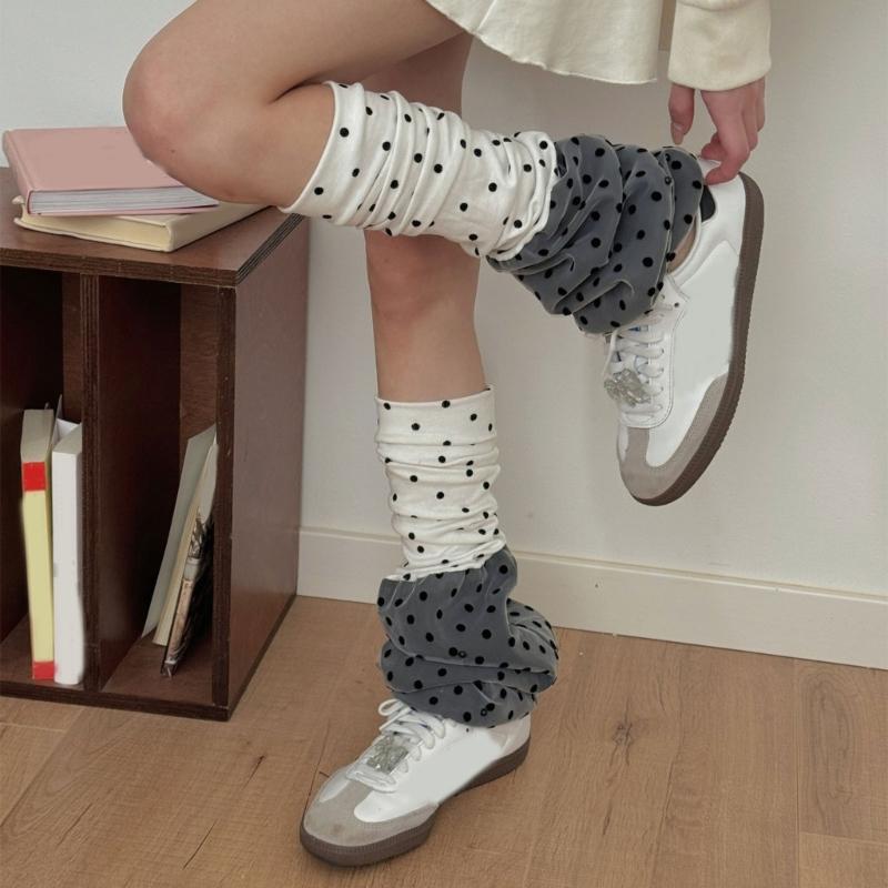 Acrylic Leg warmer Inspired polkas Dot Pattern Winter Essential For Fashionable Outfits