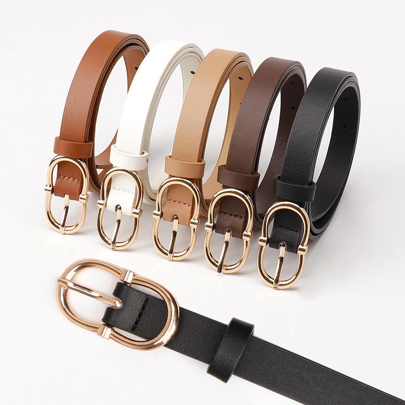 Elegant Womens Slim Faux Leather Waist Belt With Alloy Closure For Daily Commuting