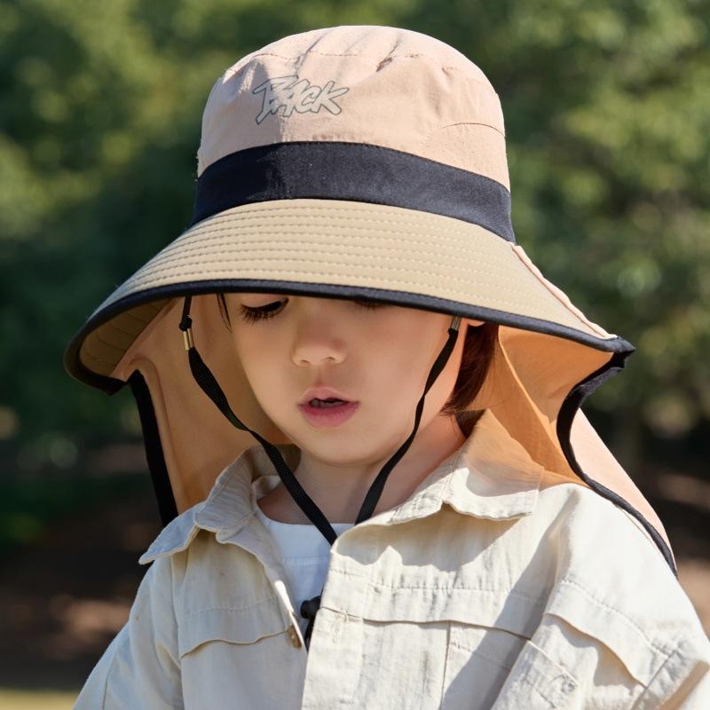 Children'S Anti-Ultraviolet Bucket Hat Swim Quick-Drying Mesh Breathable Sun Hat Children'S Big Edge Shawl Sun Hat