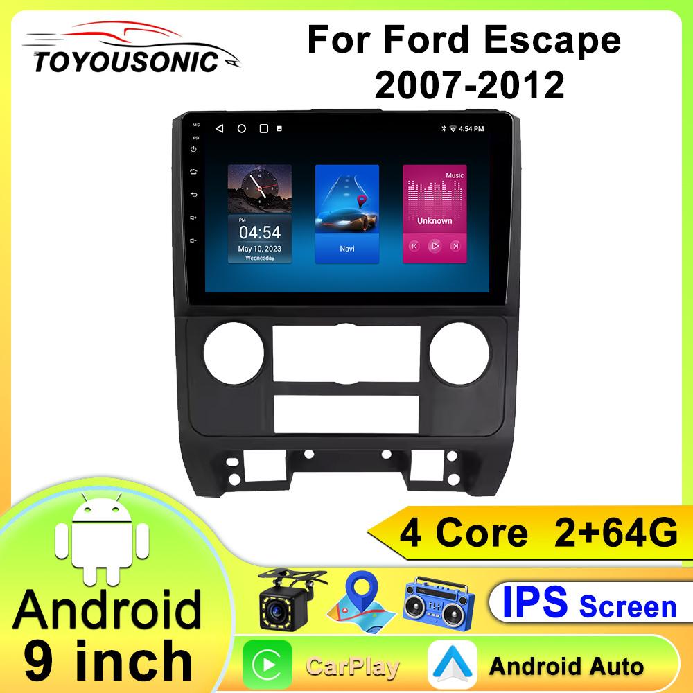 Toyousonic Car Video Player for Ford Escape 2007-2012 GPS Navigation Built-in Dsp Carplay Autoradio Android Head Unit