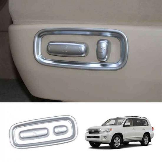 Silver Car Seat Adjustment Button Cover Trim For Toyota Land Cruiser 2008-2021
