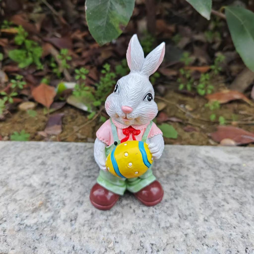 4,7 Zoll Harz Hase Dekoration Frühling Ostern Dekorative Figurine Desktop Ornamente Für Party Home Festival Niedlichen Hase Ostern Geschenk