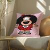 Quino Cartoon Cute Girl MafaldaM Cushion Cover Silky elegant Comfort Sofa Bed Invisible zipper Beach pillowcase