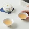 One Pot Two Cups Kung Fu Tea Set Portable Camping Travelling Tea Set Outdoor Ceramic Tea Cup Set White Porcelain Snap Cups