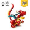LEGO® 31145 Creator 3-in-1 De Rode Draak; Speelgoed met 3 Dierenfiguren, waaronder een Rode Draak, een Vis en een Feniks