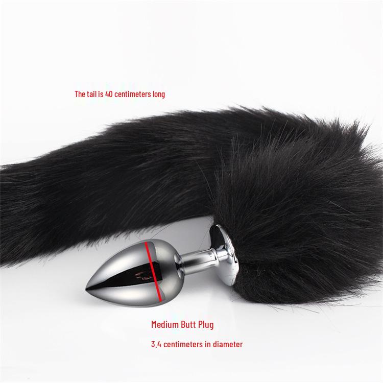 Kirschroter Fuchsschwanz-Butt-Plug aus Kunstpelz - Intimitätsspielzeug für Paare