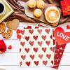 6 Packs Valentine's Day Swedish Dishcloths Red White Heart Kitchen Dish Towel Reble Washable Cotton Kitchen Towels for Home Party Cleaning