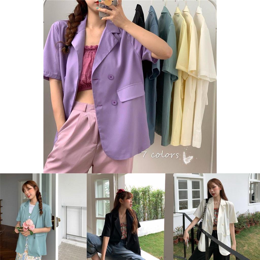 Chic Girl Korean High-quality Short-sleeve Suit Jacket Soft And Exquisite Fabric