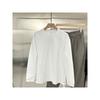 Men's White Crew Neck Oversized Long Sleeve T-Shirt Casual Streetwear Top