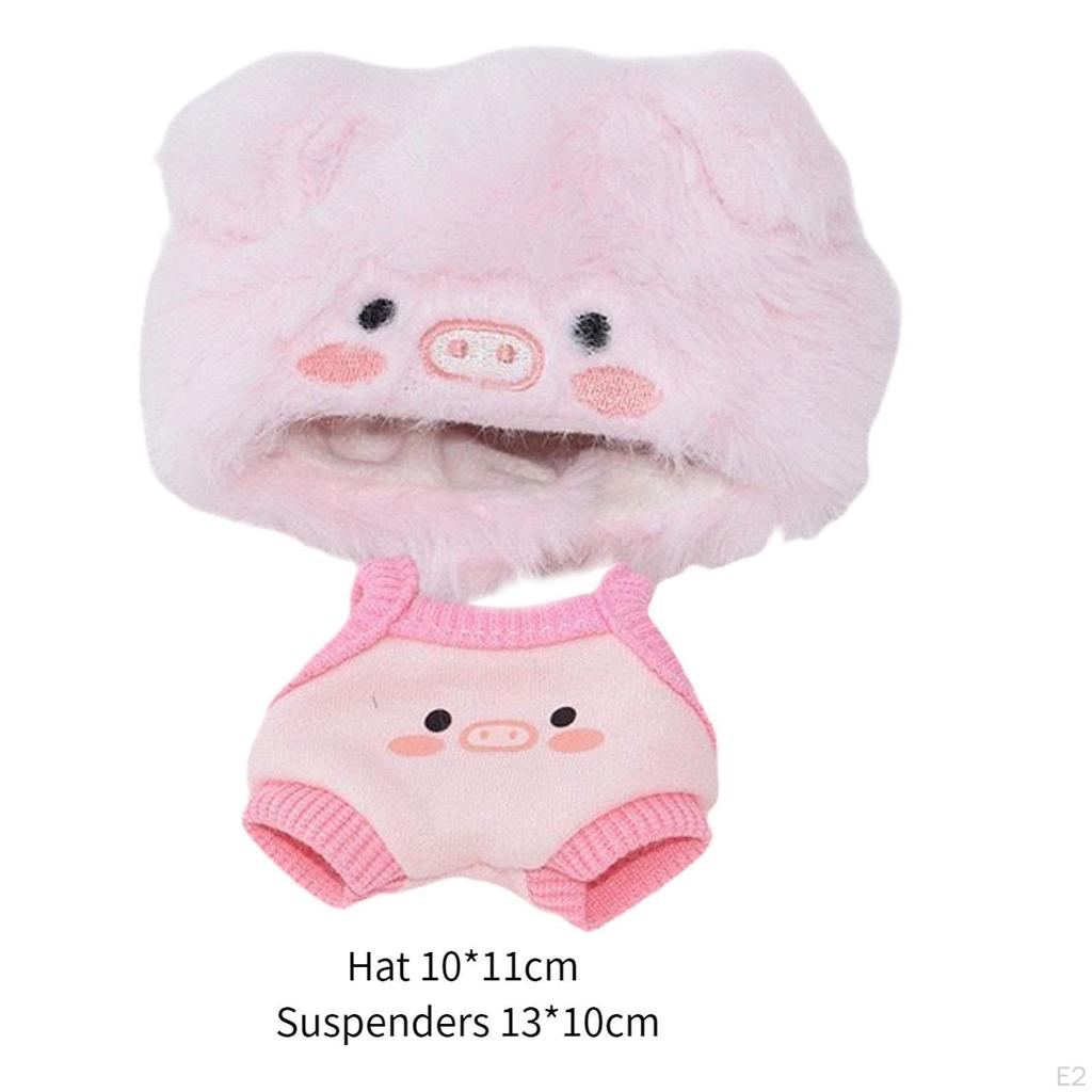 Doll Clothes Trendy DIY Toy Headgear and Suspenders Outifit for Party