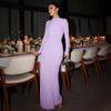 Europäischer & Amerikanischer Stil 2025 Elegantes Einfarbiges Langarm Falten Slim Fit Kleid für Damen - Herbst/Winter Kollektion.