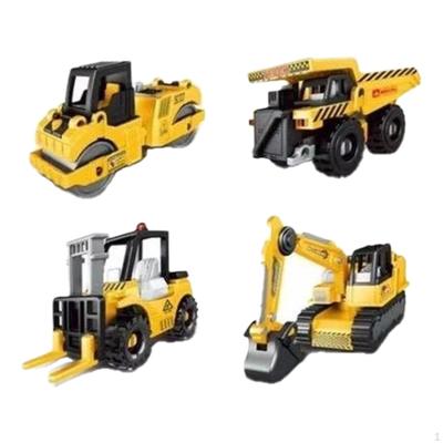 4 Pieces Construction Vehicle Toy Building Kit Dump Truck Interactive Birthday Gift Assembly