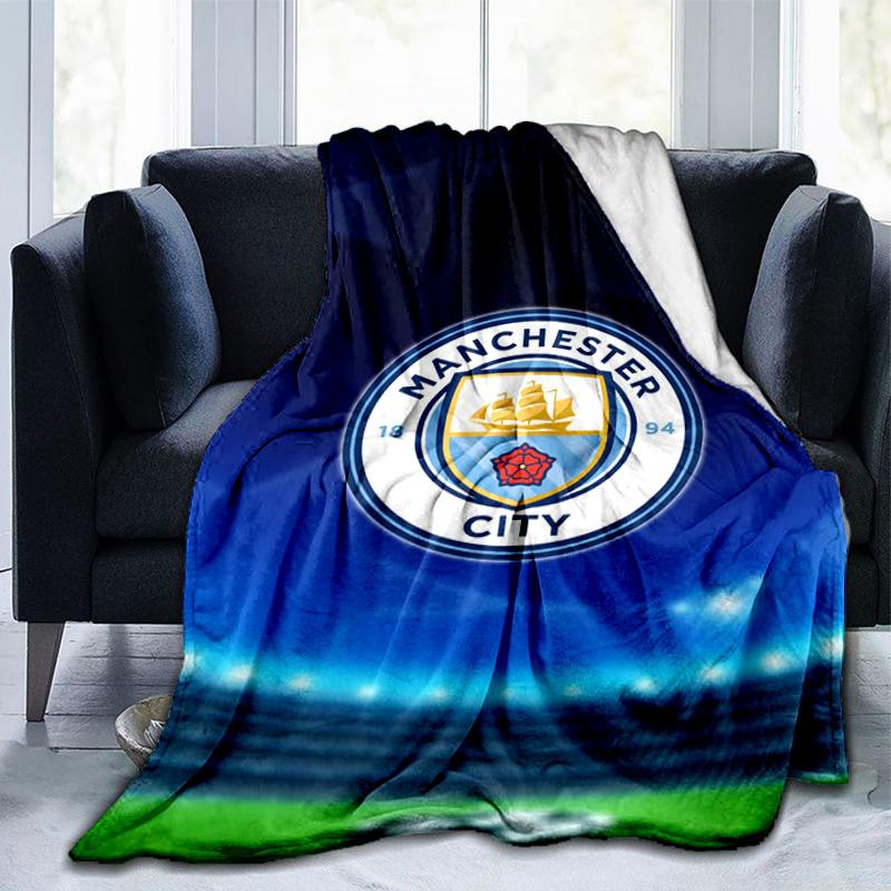 Couverture imprimée City Football Club Couvertures douces en flanelle pour canapé lit Cadeaux pour hommes femmes Couverture de pique-nique Cadeaux de Noël