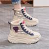 New Womens Winter Plus Velvet Warm Cotton Shoes Fashion Thick-soled Sports Casual Women's Height-enhancing Shoes Winter Shoes Snow Boots