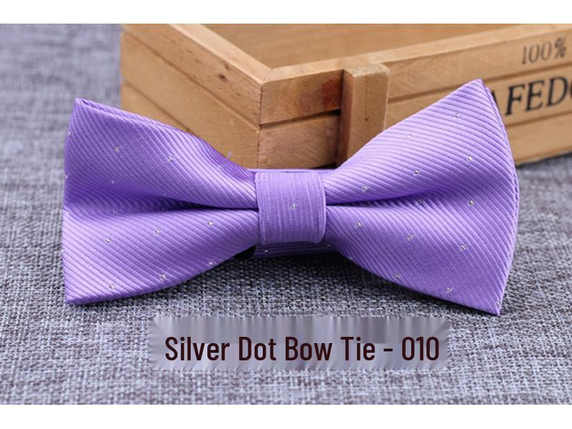 Silver Polka Dot Bow Tie - Elegant Formal & Casual Wear for Men