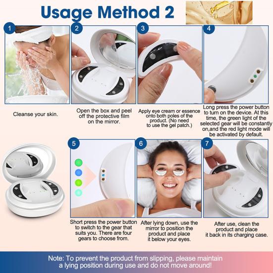 Eye Massager with Gel Eye Bag Dark Circles Wrinkles Remover for Pads Travel-Friendly Puffiness One-Touch Operation