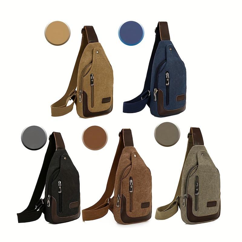 1 Stück Camping-Brusttasche aus Segeltuch für Herren, einfarbig, verschleißfest, große Kapazität