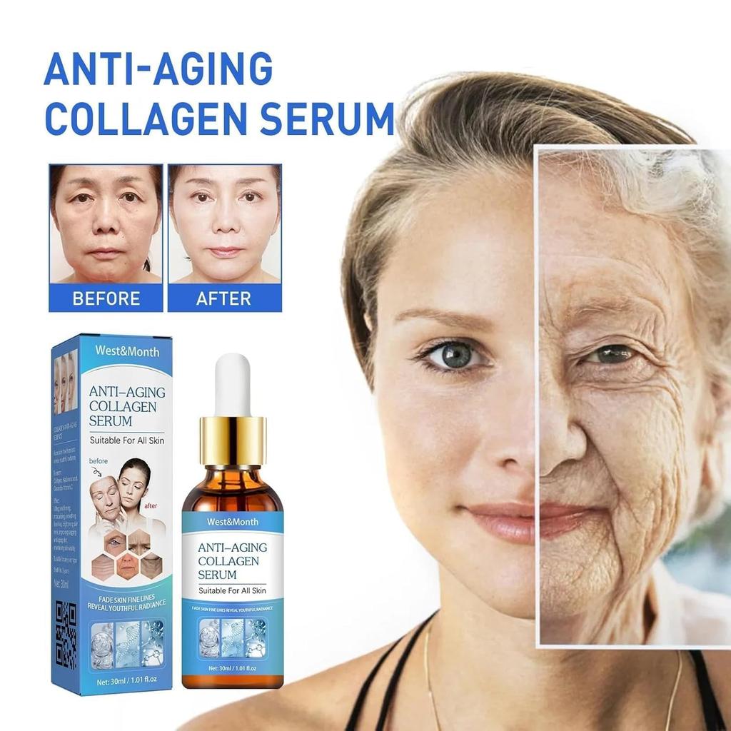 Anti-Aging Collagen Serum for Face | Skin Firming & Hydrating | Youthful Glow | Reduce Fine Lines & Wrinkles | Brightening Daily Serum for All Sk